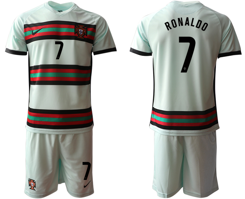 Men 2021 European Cup Portugal away grey #7 Soccer Jersey